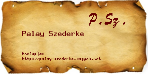 Palay Szederke névjegykártya